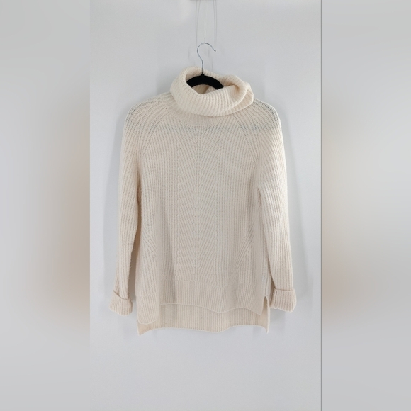Madewell Mercer Turtleneck Sweater Women  Pullover Cream Wool Blend Size M - Picture 2 of 5